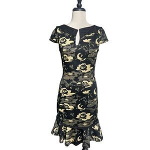 Badgley Mischka NWT Modelle Black & Gold Cocktail Dress Party Dress 6